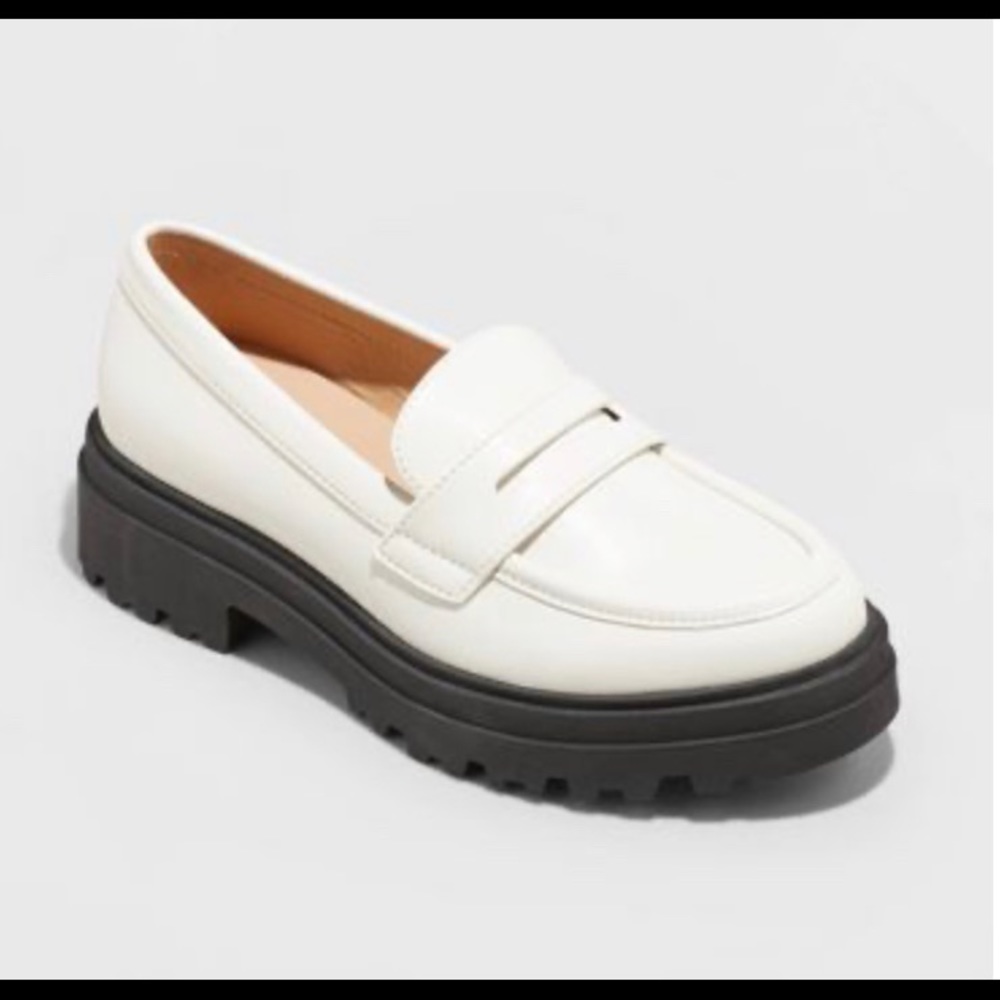 Target Platform White Loafers